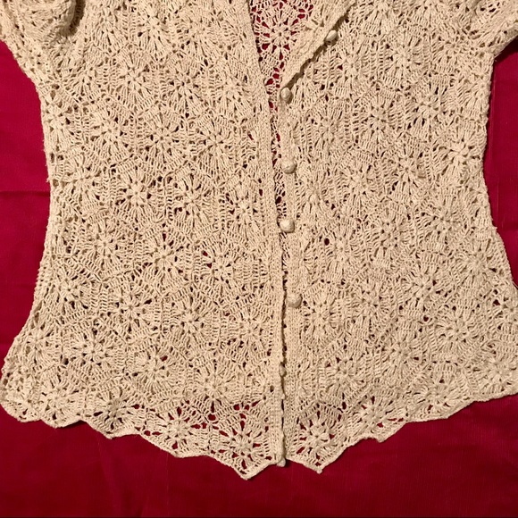 Valerie Stevens- pure linen natural color boho weave sweater Small - Picture 7 of 13